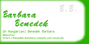 barbara benedek business card